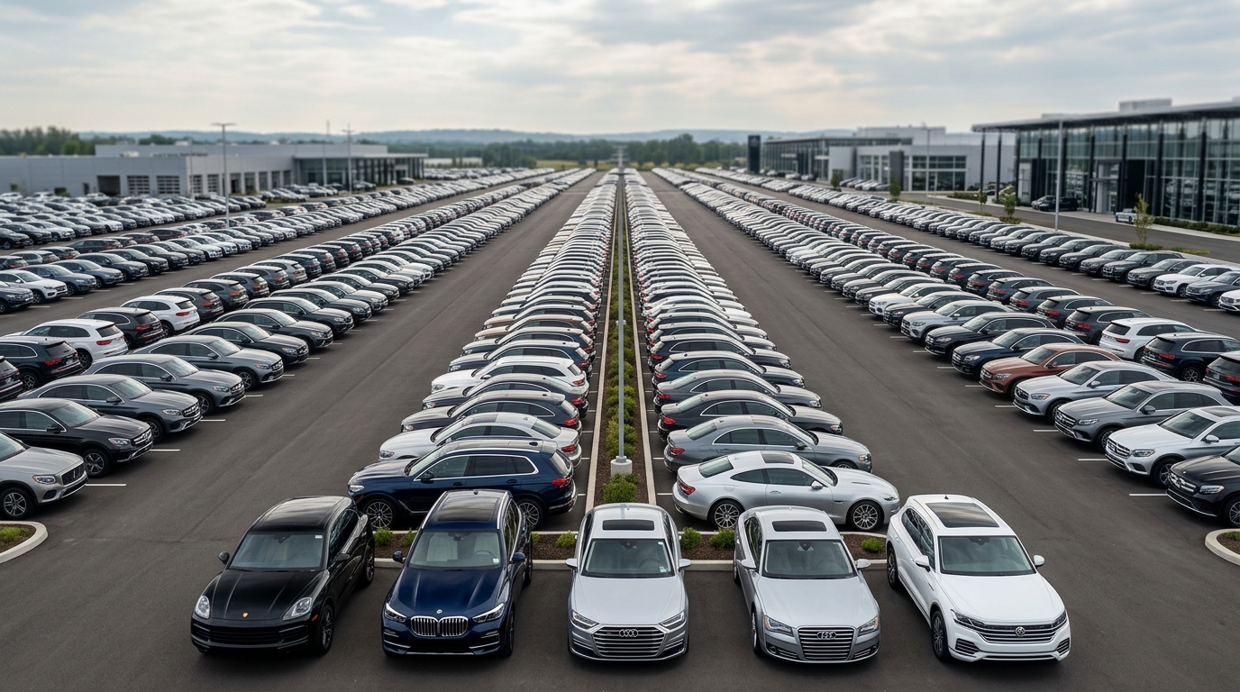 Premium infinite car lot background
